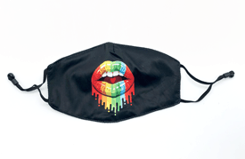 Printed Multi Colored Lips PPE Mask